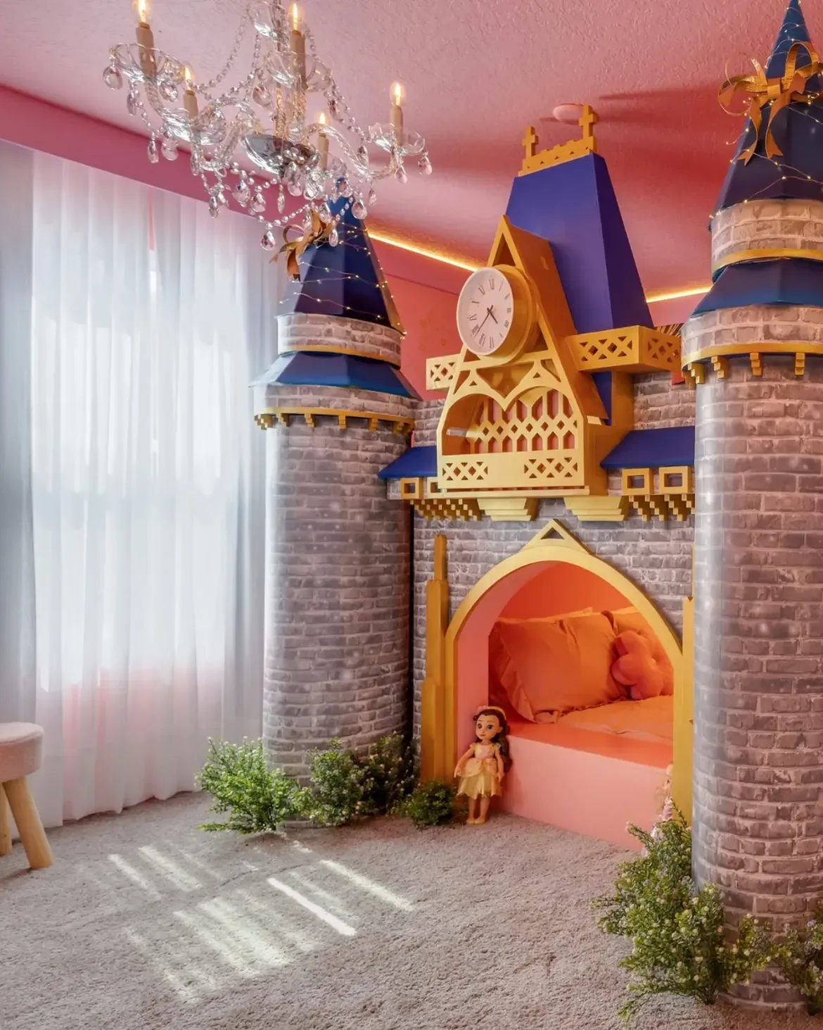 Quarto temático de princesa em condomínio de investimento